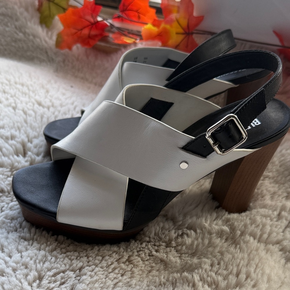 Elegant Black and White Platform Sandals